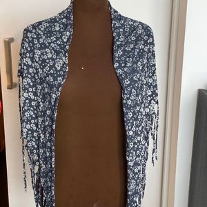 Forever21 Blue Floral Shawl/Scarf